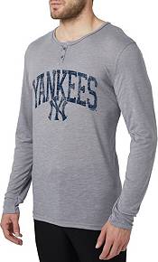 Concepts Men's New York Yankees Grey Henley Long Sleeve Shirt product image