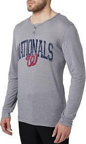 Concepts Men's Washington Nationals Grey Henley Long Sleeve Shirt product image