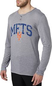 Concepts Men's New York Mets Grey Henley Long Sleeve Shirt product image