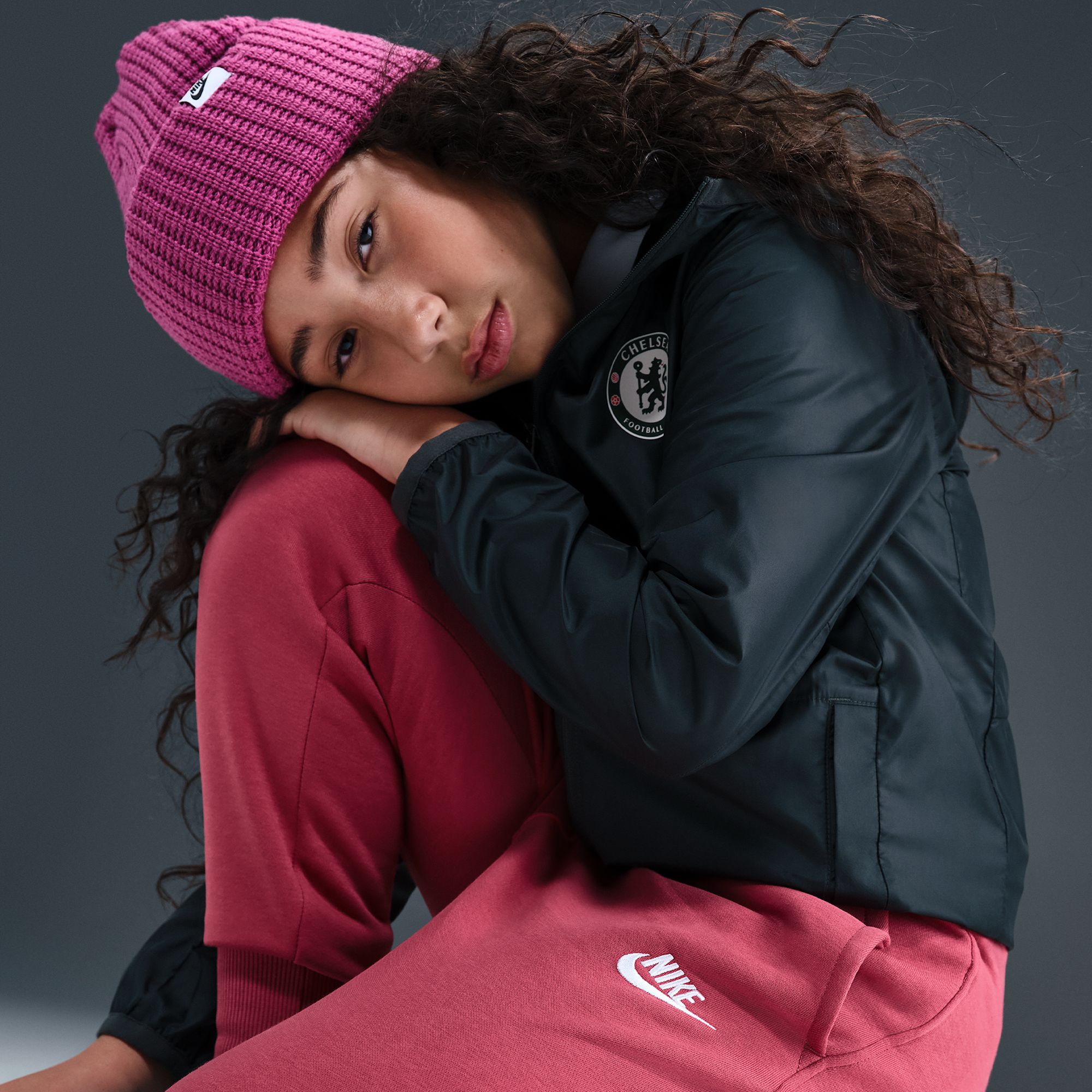 Nike Girls' Sportswear Club Fleece High-Waisted Fitted Pants product image