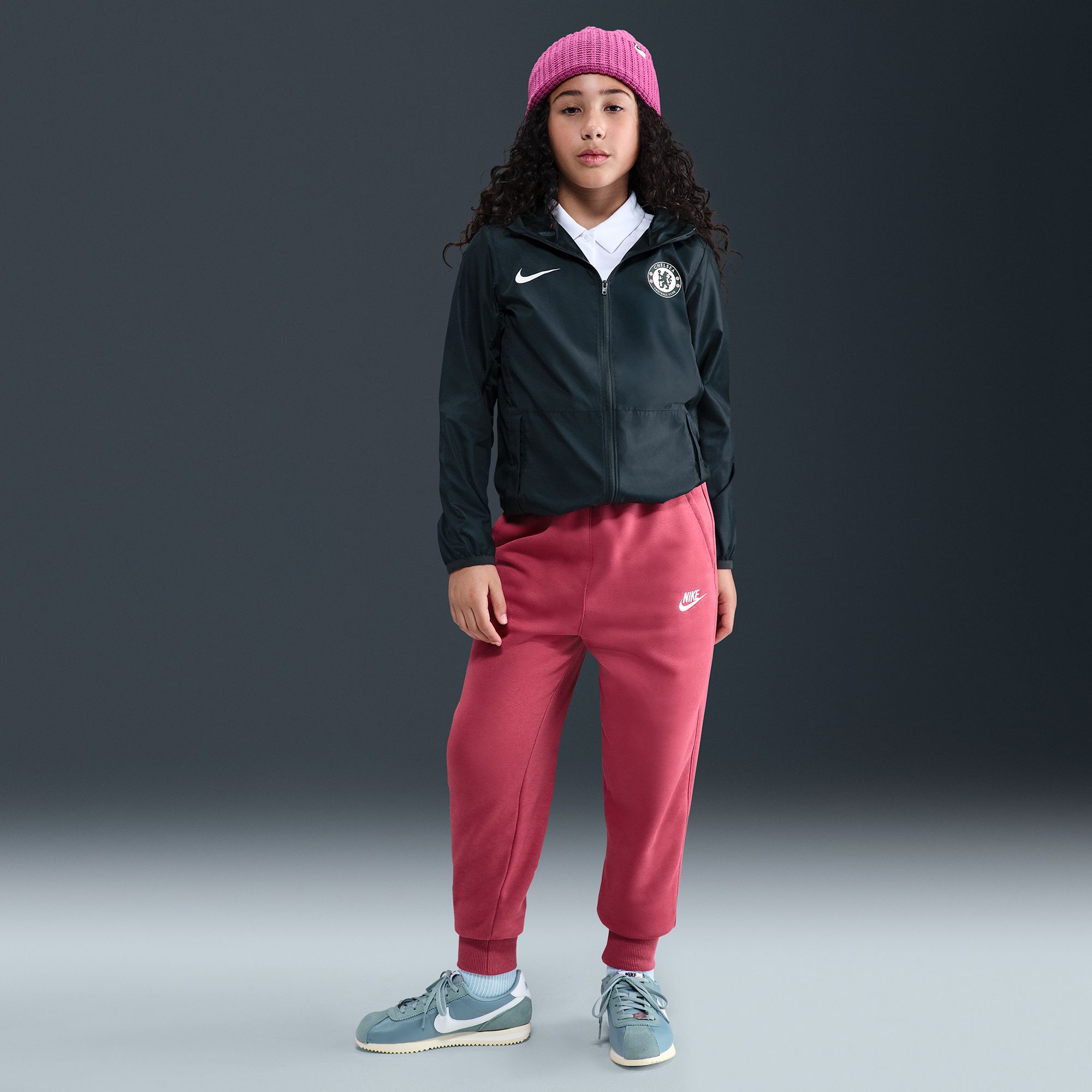 Nike Girls' Sportswear Club Fleece High-Waisted Fitted Pants product image