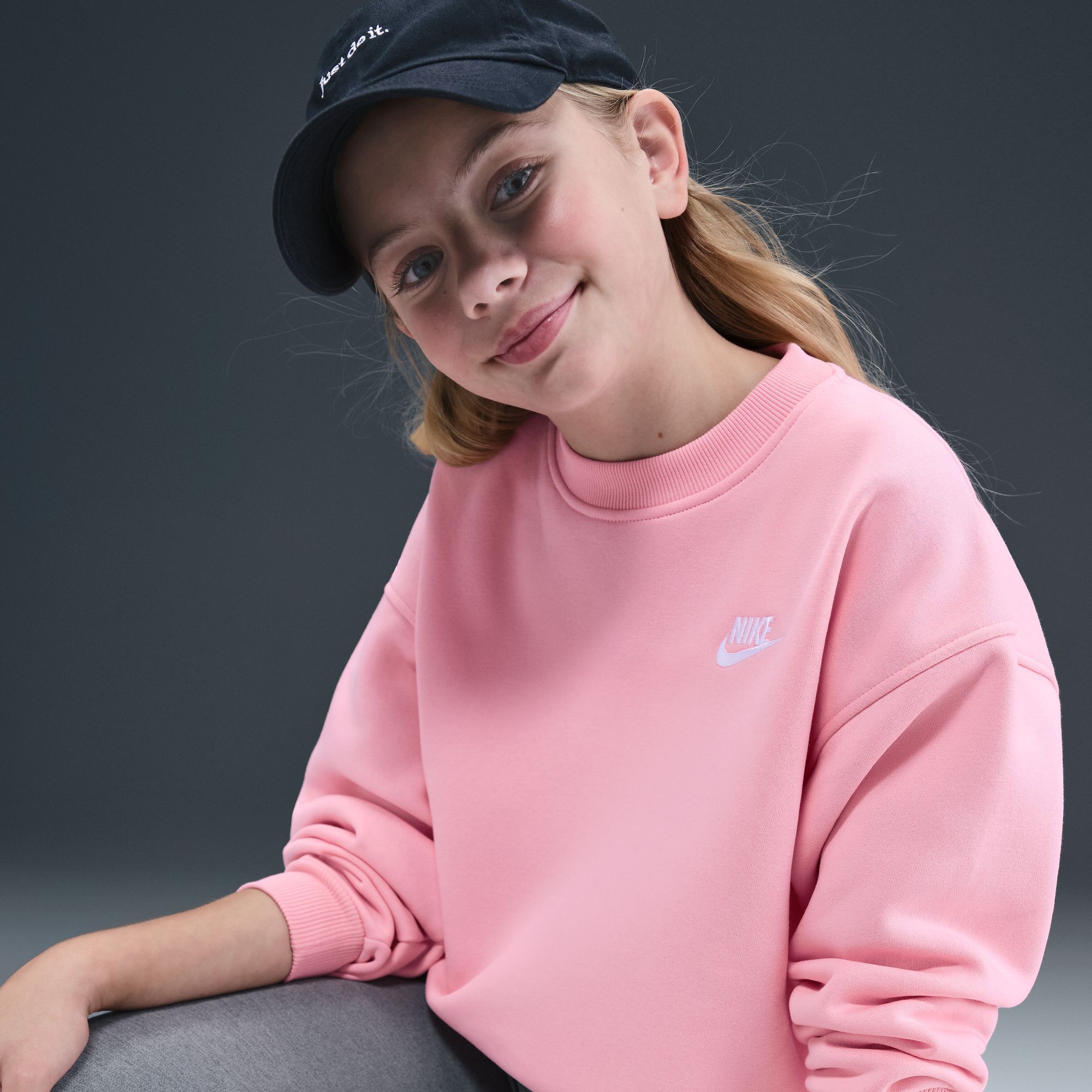 Nike Girls' Sportswear Club Fleece Oversized Sweatshirt product image