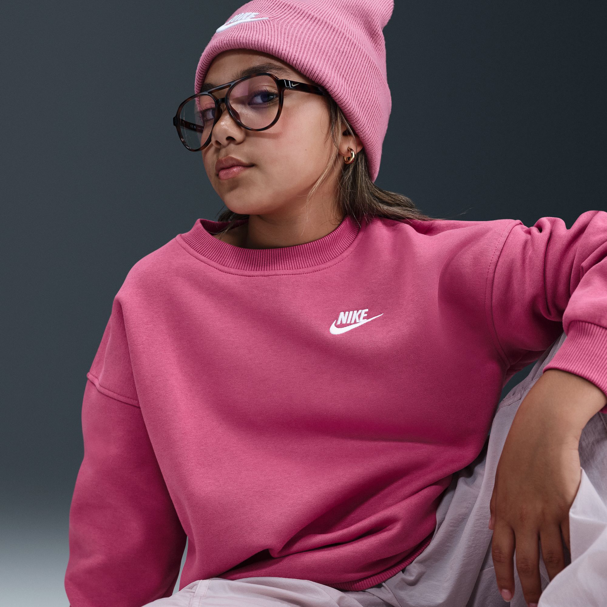 Nike Girls' Sportswear Club Fleece Oversized Sweatshirt product image