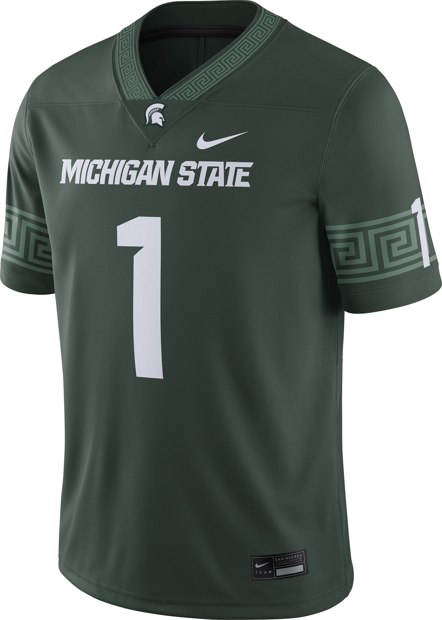 Nike Men's Michigan State Spartans #1 Green Dri-FIT Home Game Football Jersey