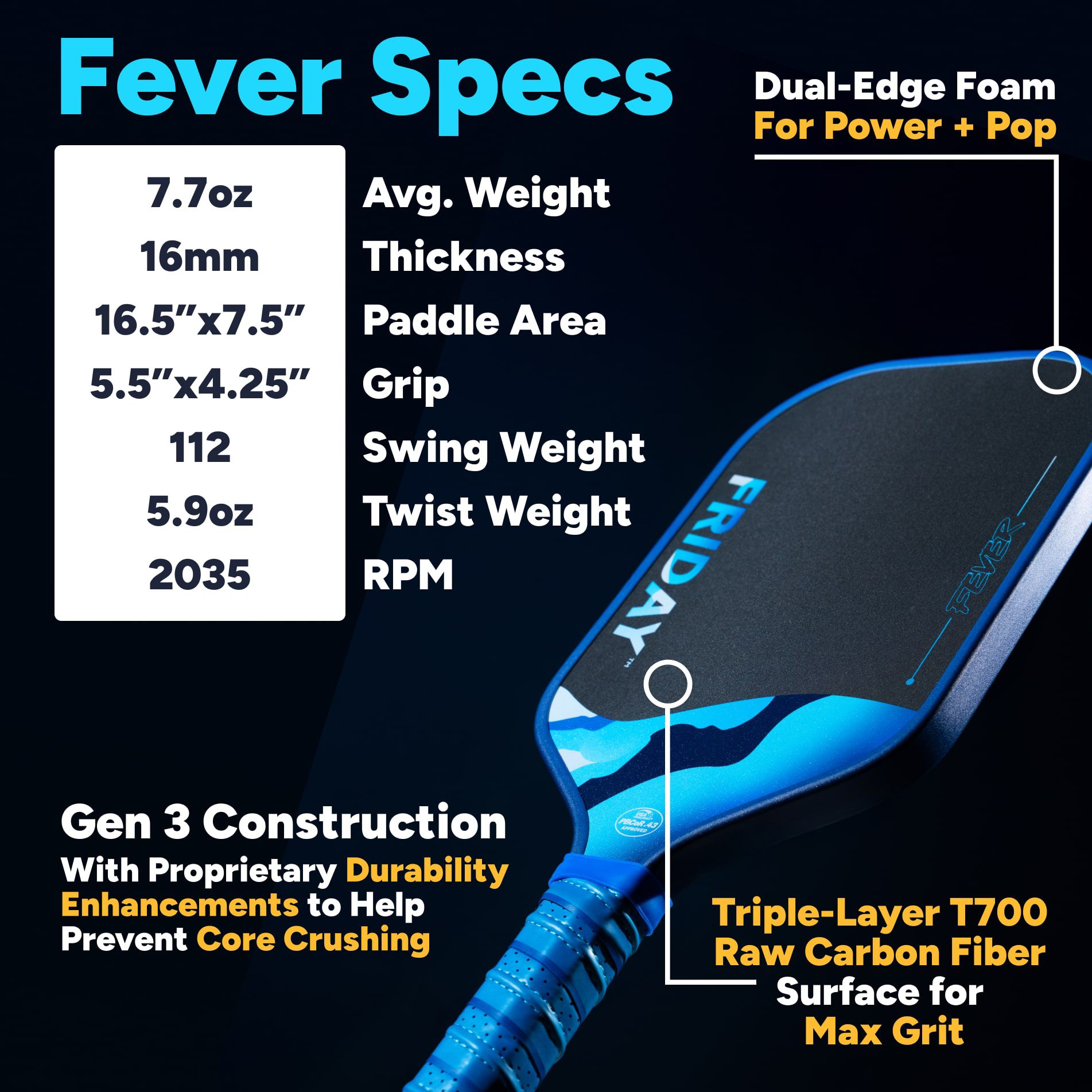 Friday Labs Fever Pickleball Paddle product image