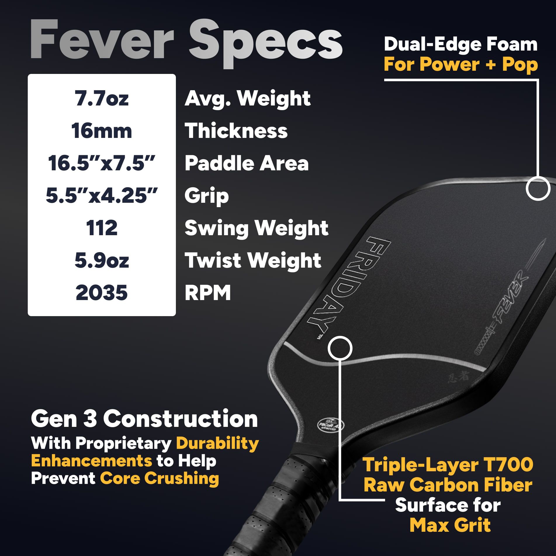 Friday Labs Fever Pickleball Paddle product image