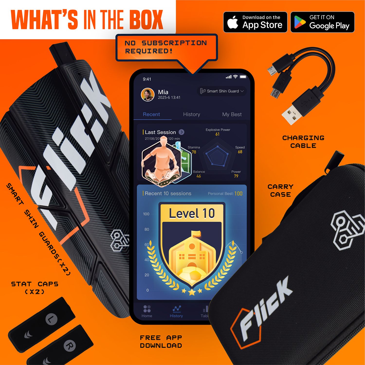 Flick Smart Soccer Tracker w/ Shin Guards product image