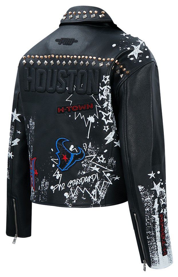Pro Standard Women's Houston Texans Black Sketchbook Full-Zip Leather Jacket product image