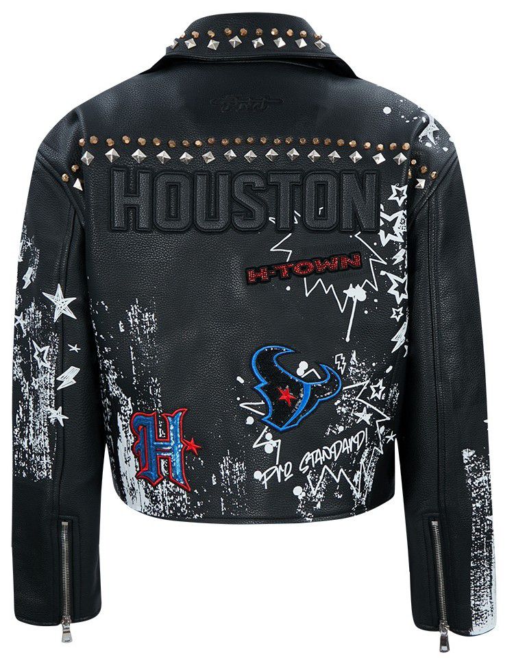 Pro Standard Women's Houston Texans Black Sketchbook Full-Zip Leather Jacket product image