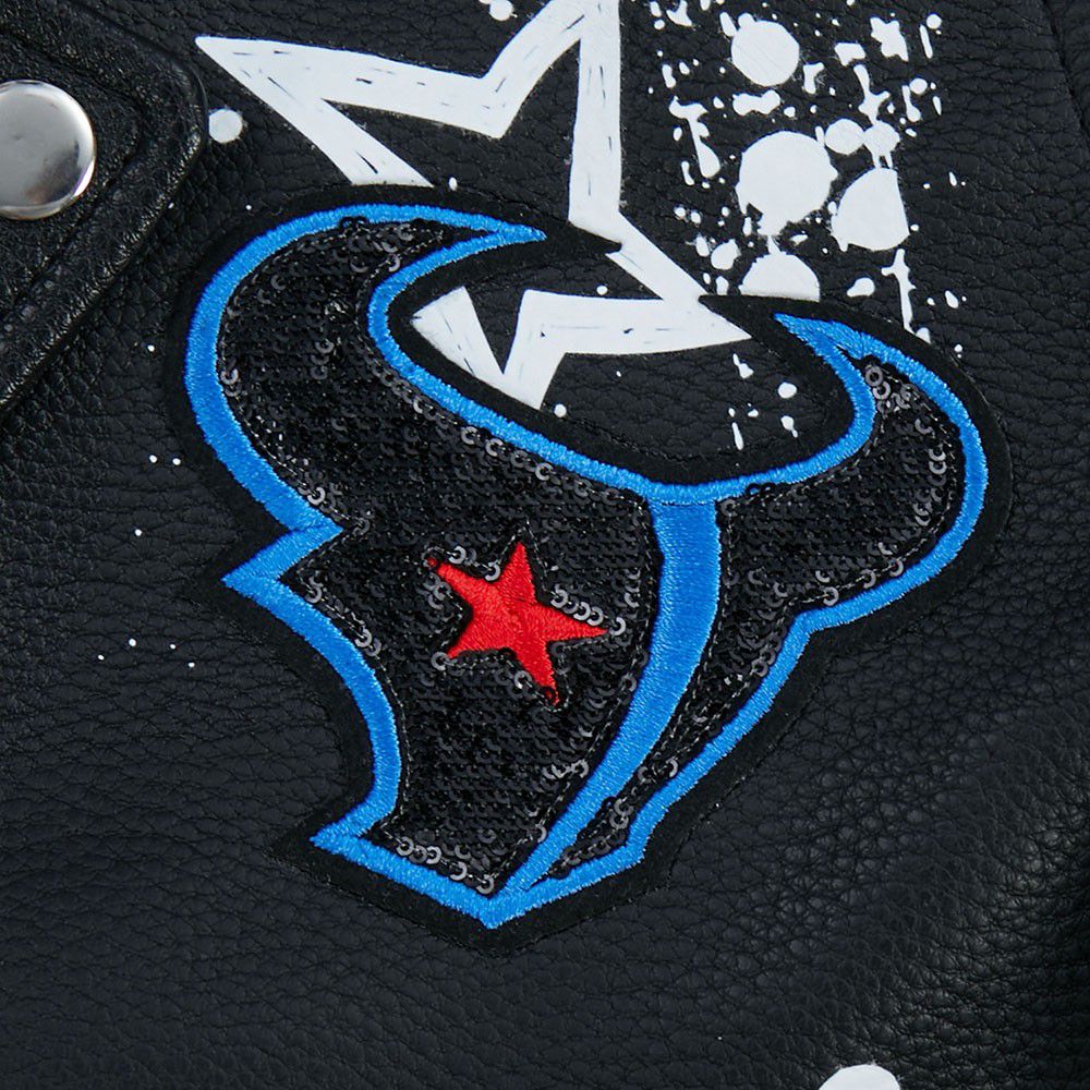 Pro Standard Women's Houston Texans Black Sketchbook Full-Zip Leather Jacket product image
