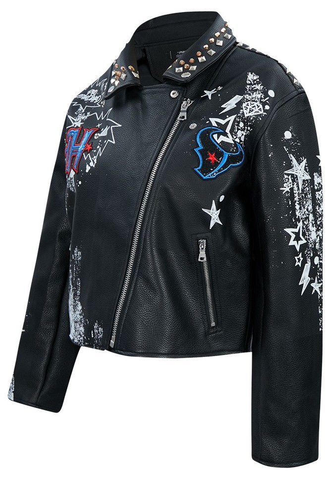 Pro Standard Women's Houston Texans Black Sketchbook Full-Zip Leather Jacket product image
