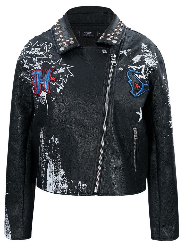 Pro Standard Women's Houston Texans Black Sketchbook Full-Zip Leather Jacket product image