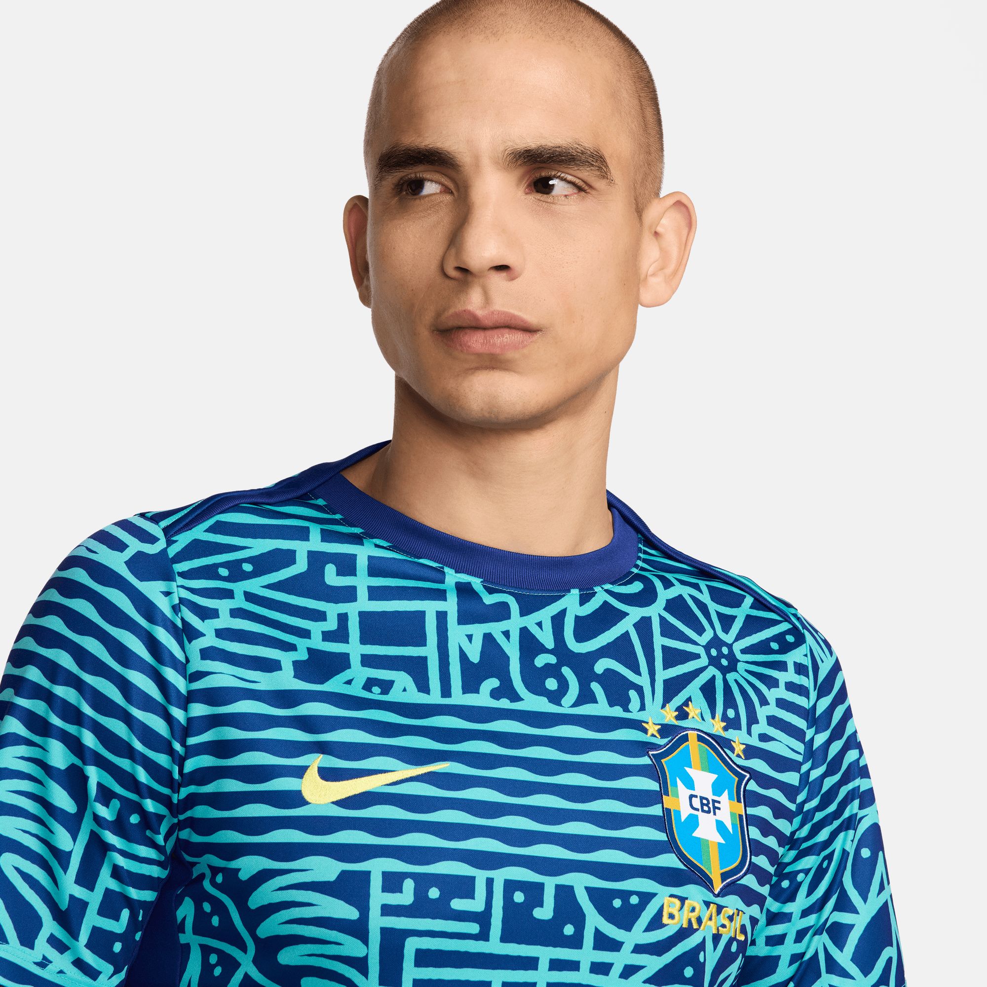 Nike Adult Brazil 2024 Teal Prematch Jersey product image