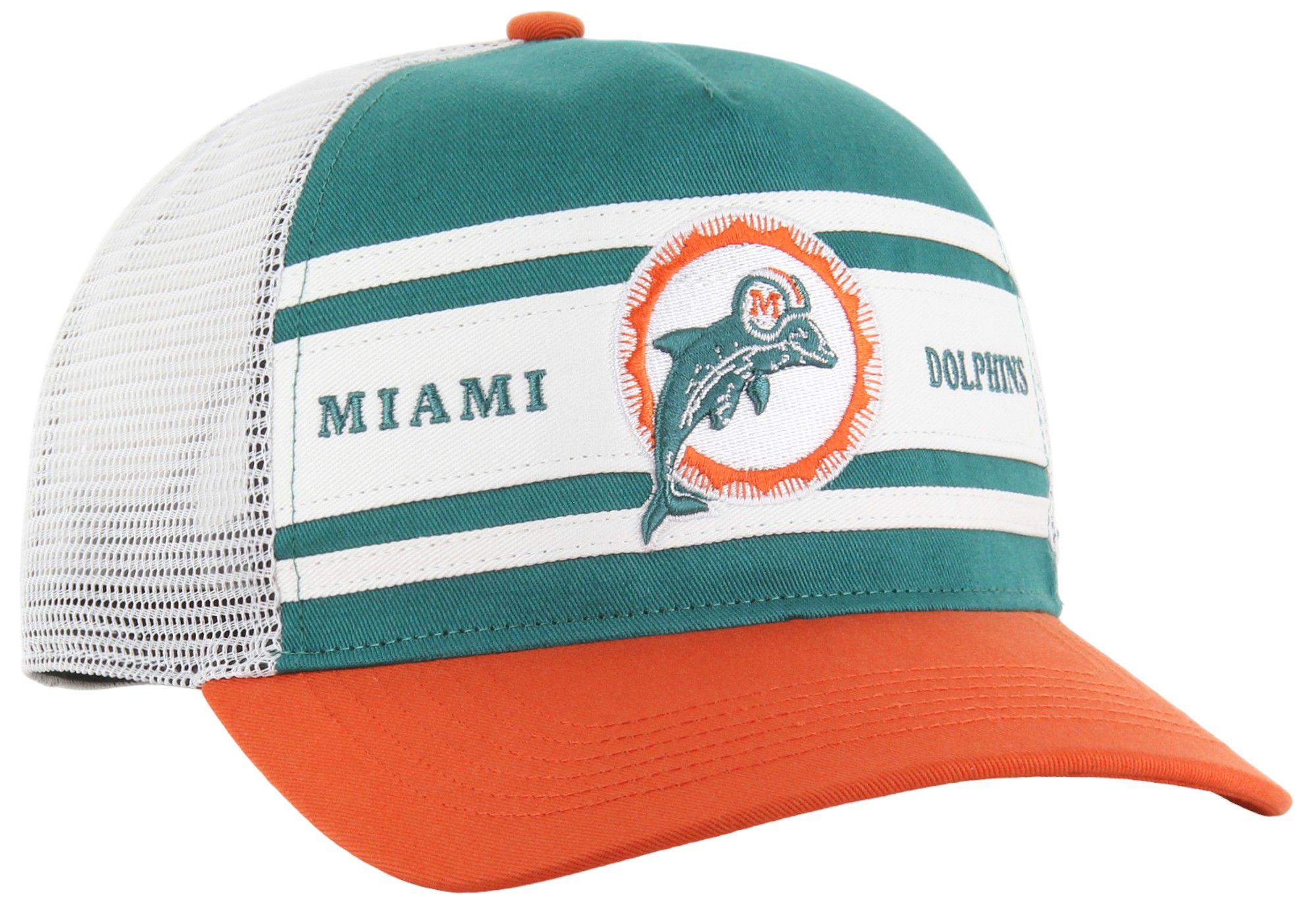 '47 Men's Miami Dolphins Super Stripe Hitch Teal Throwback Adjustable Hat product image