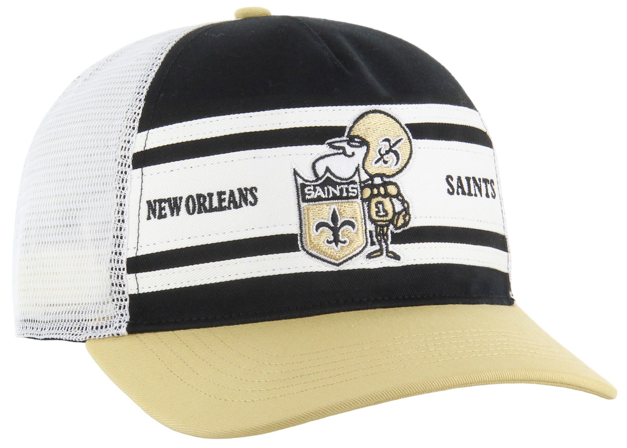 '47 Men's New Orleans Saints Super Stripe Hitch Black Throwback Adjustable Hat product image