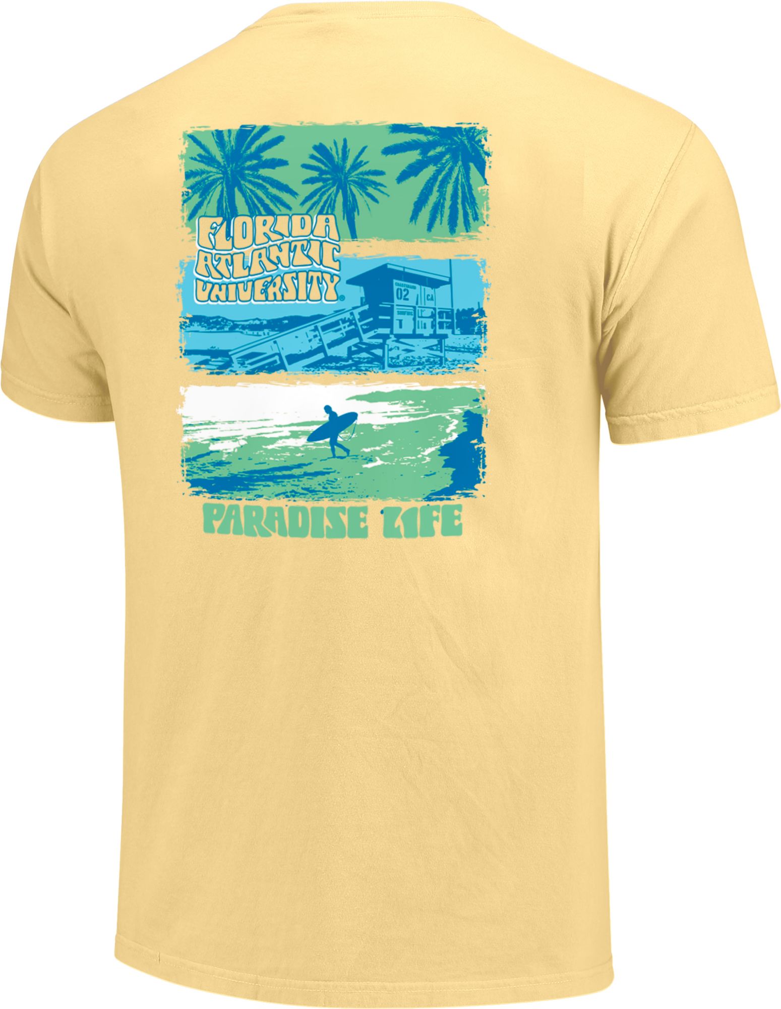 Image One Men's Florida Atlantic Owls Butter Beach Scene Striped T-Shirt product image