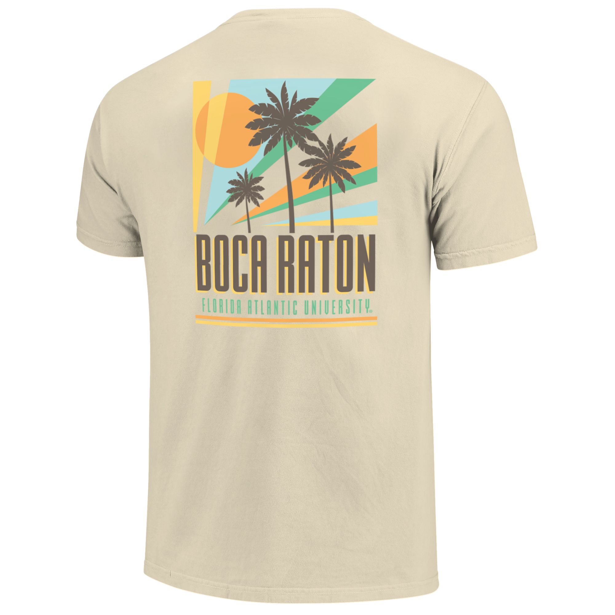 Image One Men's Florida Atlantic Owls Ivory Palm Striped T-Shirt product image