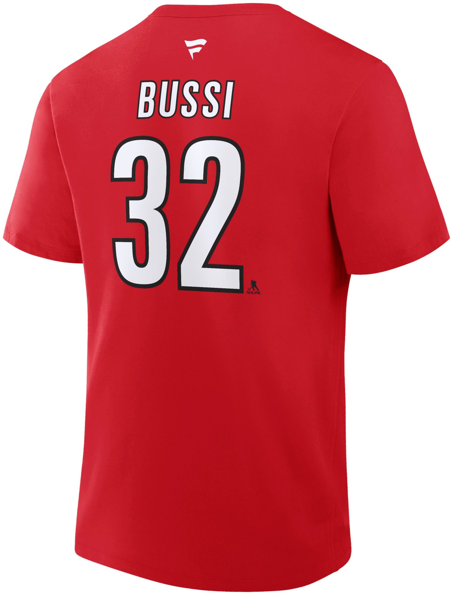 NHL Men's Carolina Hurricanes Brandon Bussi #32 Athletic Red Home T-Shirt product image