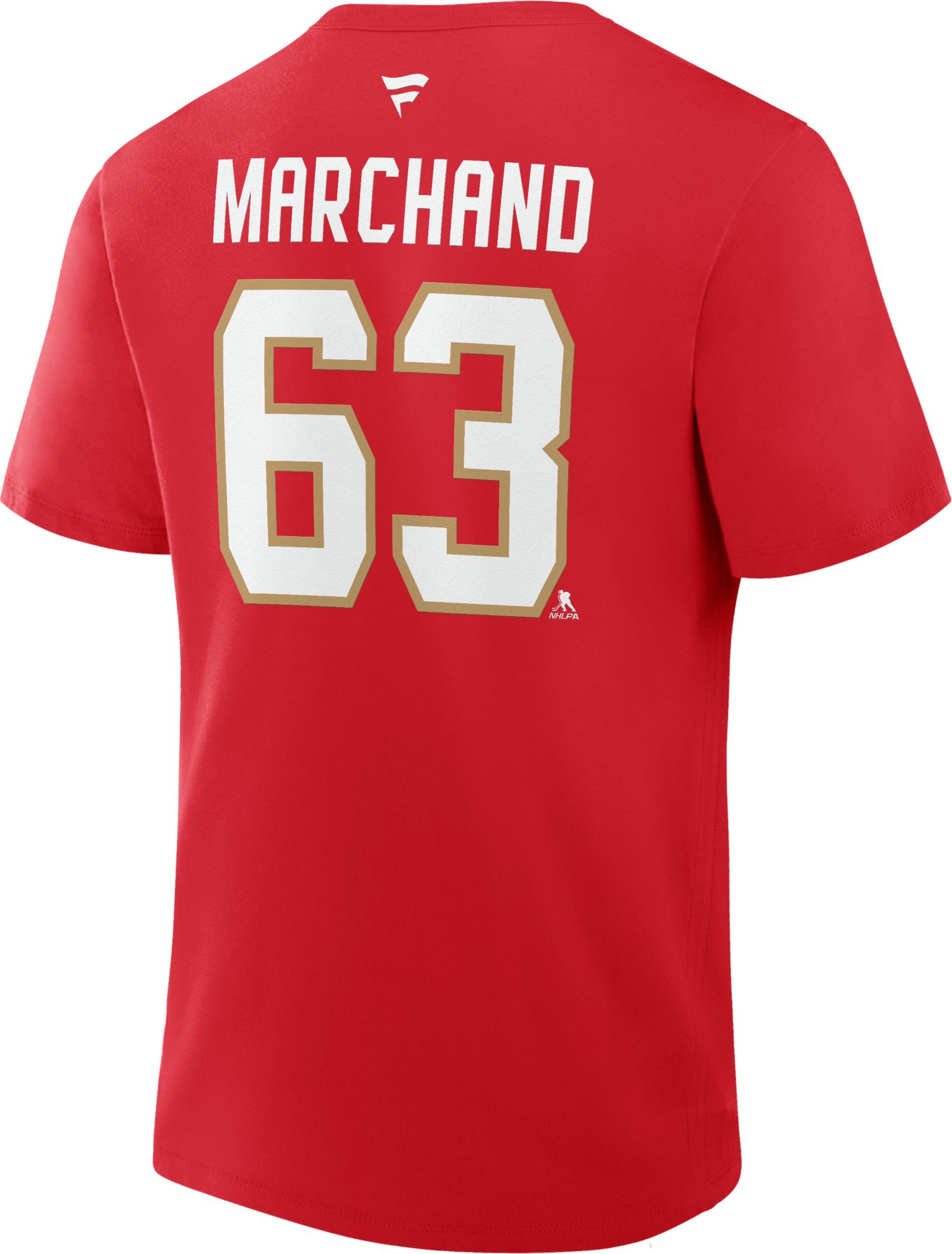 NHL Men's Florida Panthers Brad Marchand #63 Red Short Sleeve T-Shirt product image