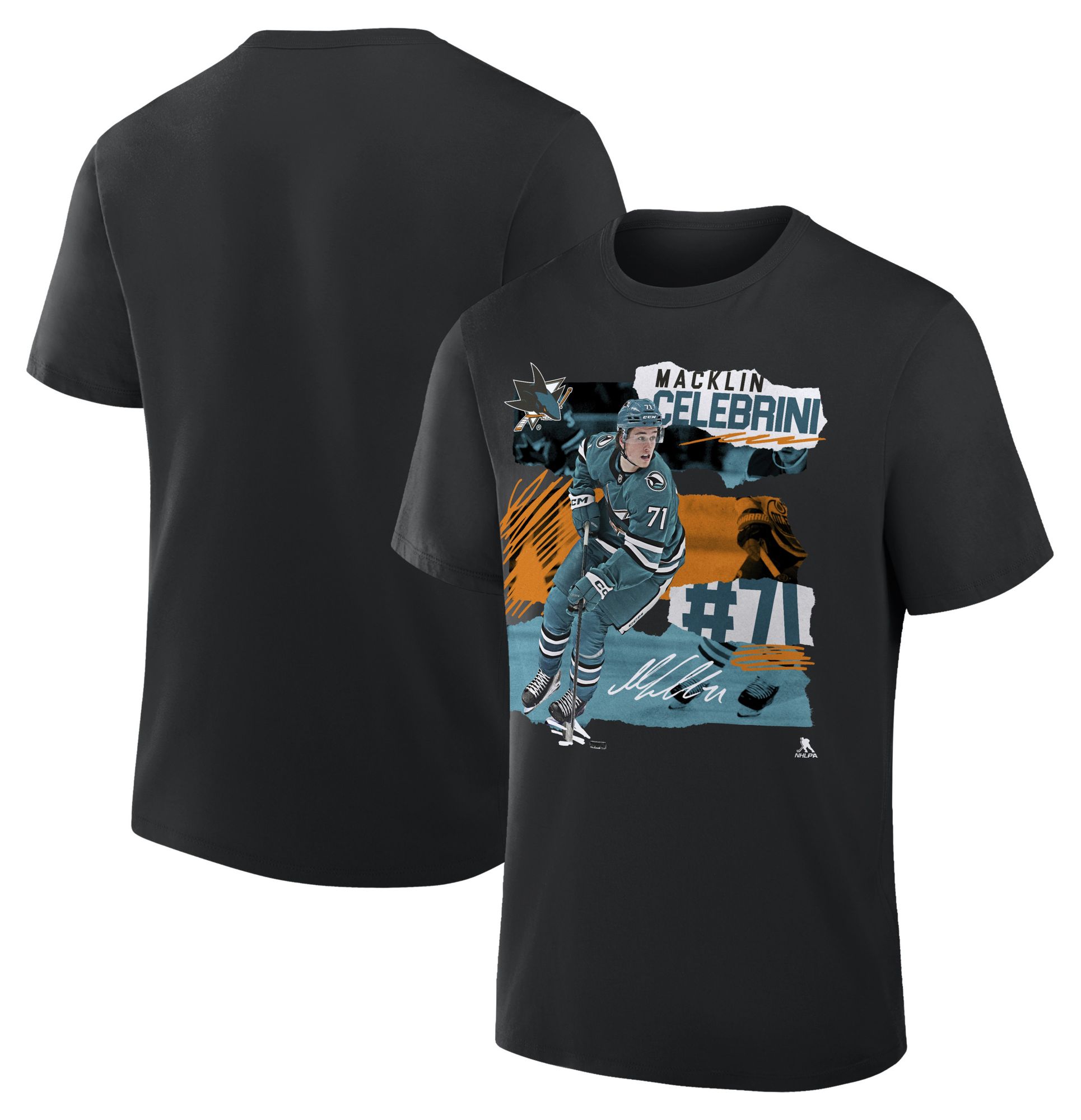 NHL Adult San Jose Sharks Macklin Celebrini #71 Black T-Shirt product image