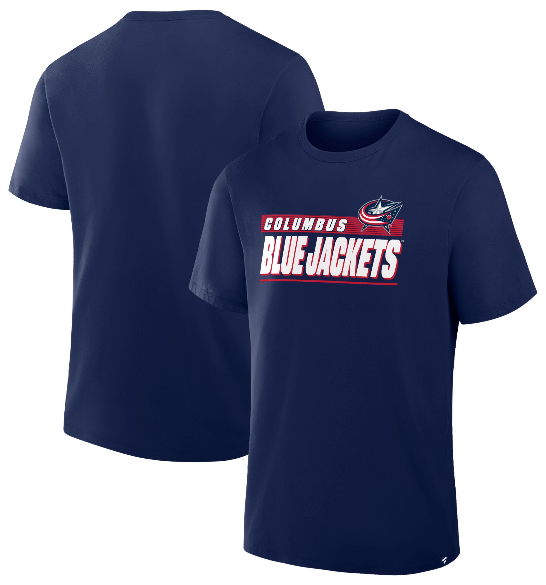 NHL Men's Columbus Blue Jackets Navy Wordmark Logo Short Sleeve T-Shirt product image