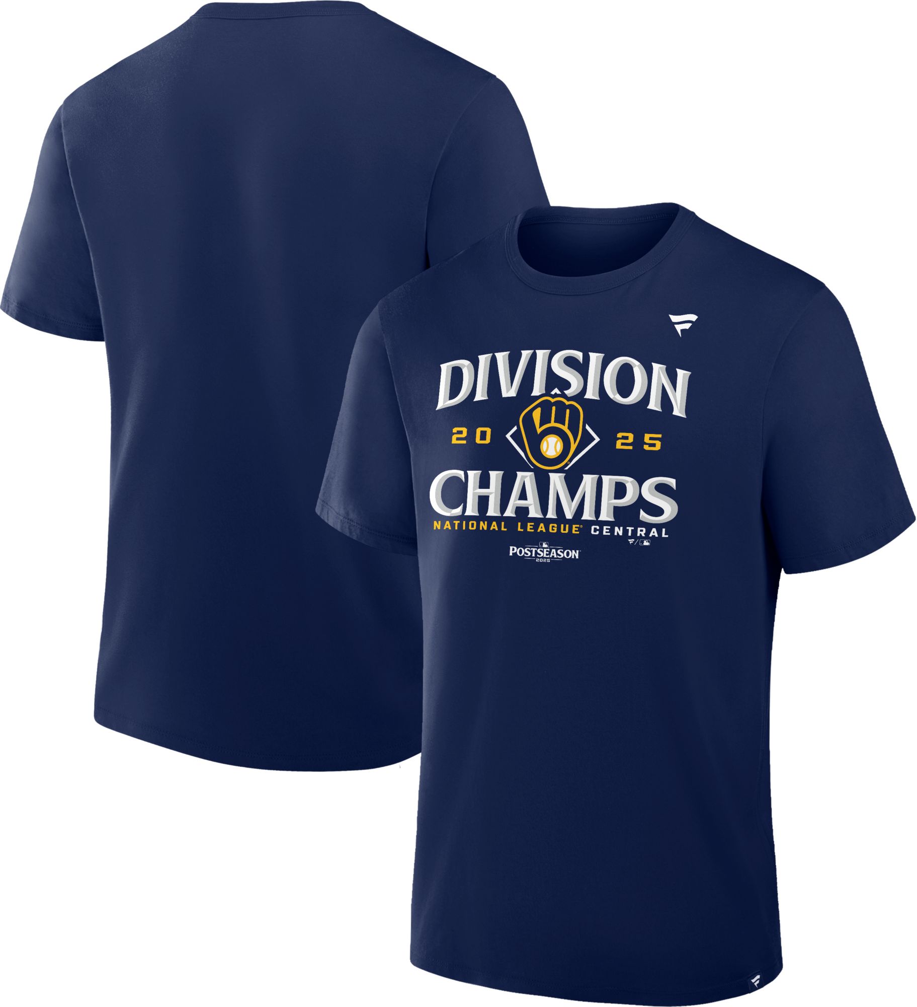 MLB Team Apparel Adult Milwaukee Brewers 2025 NL Central Division Champions Locker Room T-Shirt product image