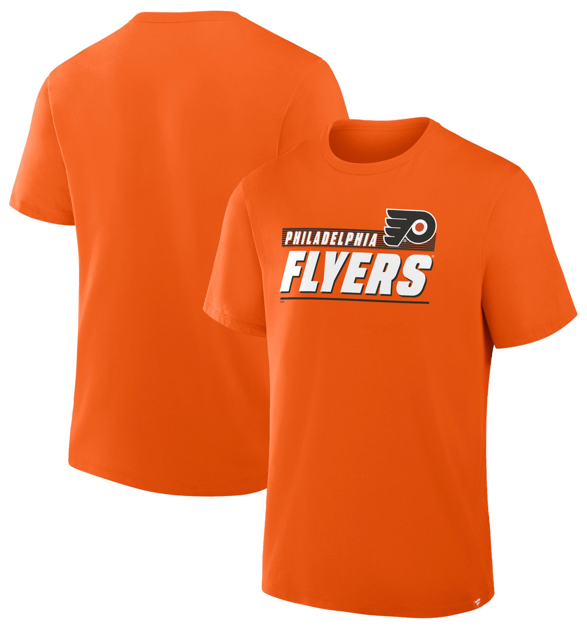 NHL Men's Philadelphia Flyers Orange Wordmark Logo Short Sleeve T-Shirt product image