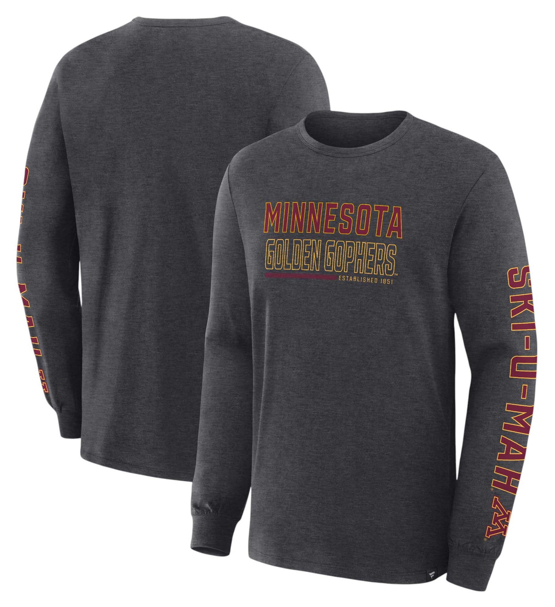NCAA Men's Minnesota Golden Gophers Charcoal Heather Legacy Cotton Long Sleeve T-Shirt product image