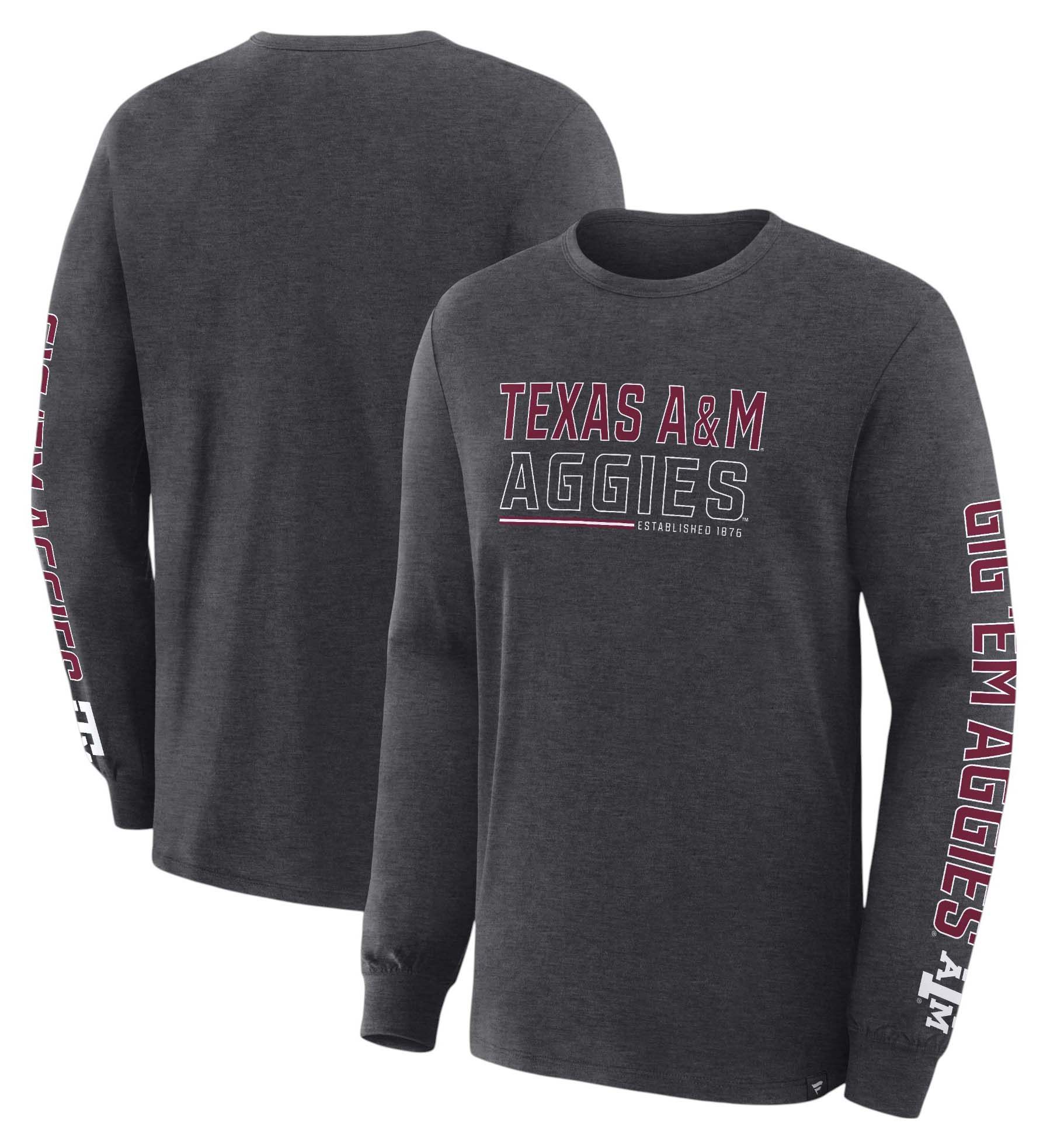 NCAA Men's Texas A&M Aggies Charcoal Heather Legacy Cotton Long Sleeve T-Shirt product image