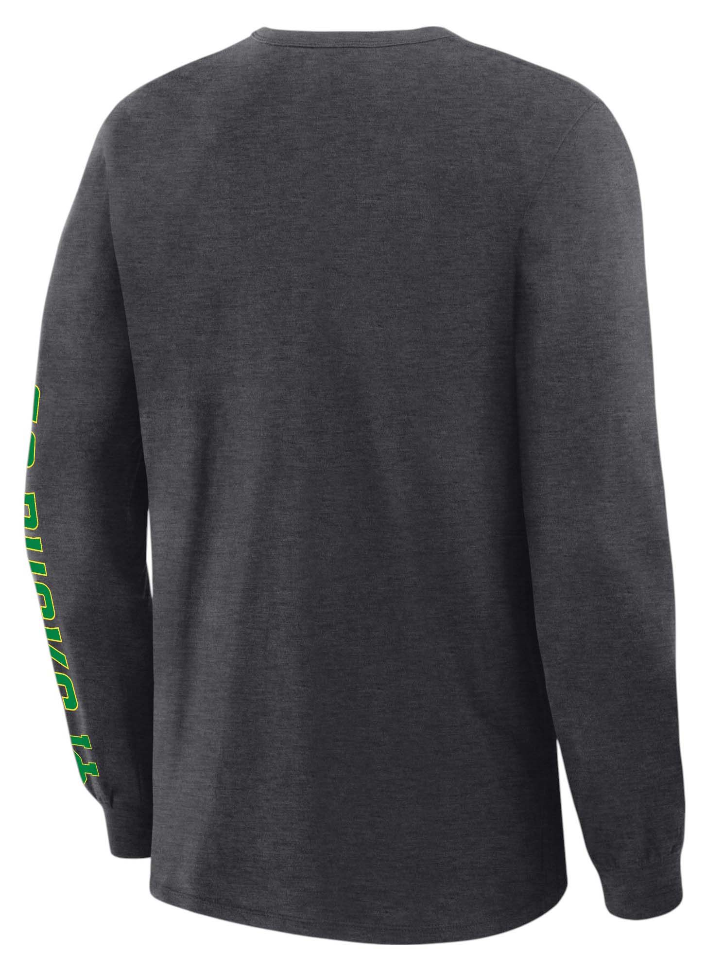 NCAA Men's Oregon Ducks Charcoal Heather Legacy Cotton Long Sleeve T-Shirt product image