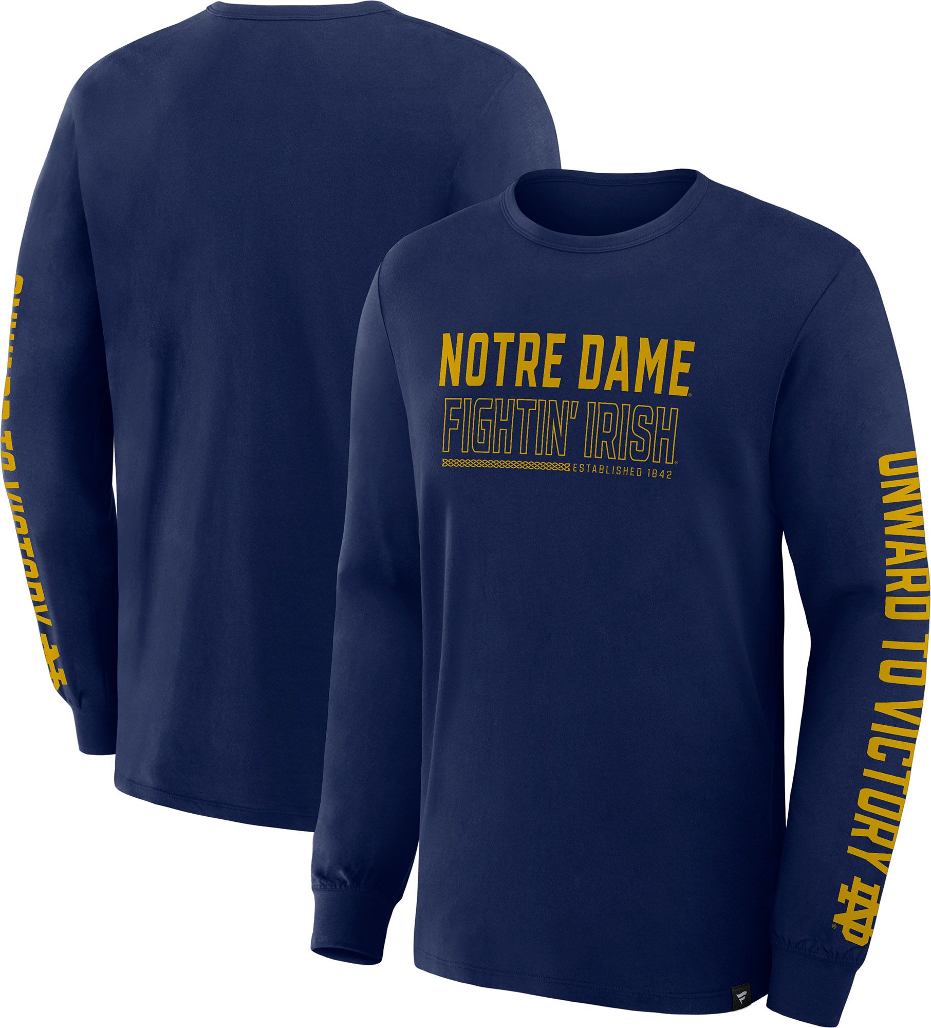 NCAA Men's Notre Dame Fighting Irish Athletic Navy Legacy Cotton Fuel the Fire Long Sleeve Shirt product image