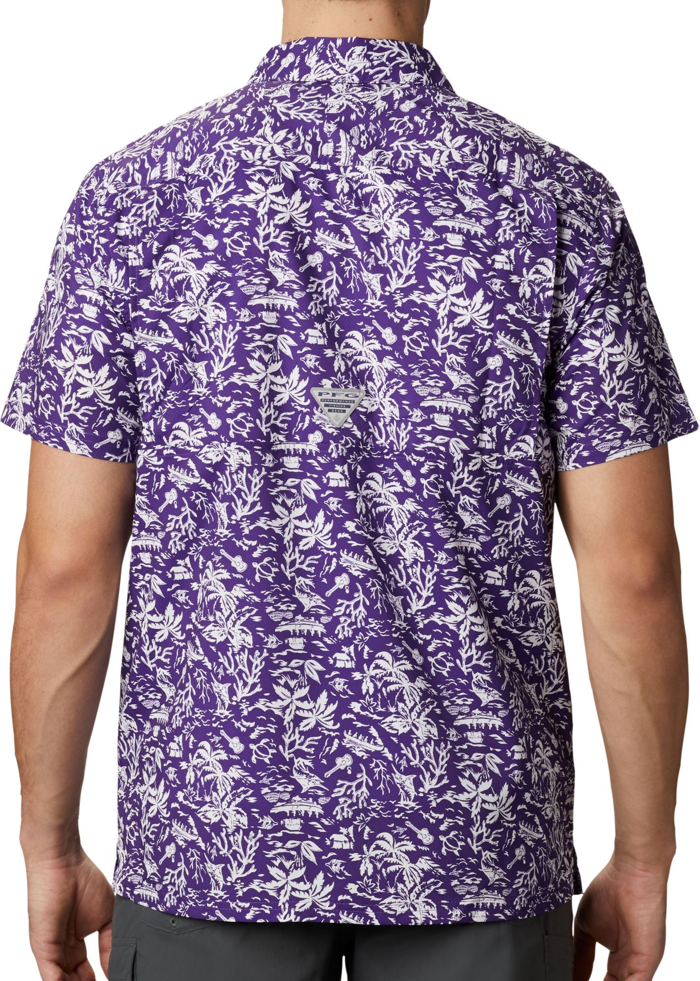 Columbia Men's LSU Tigers Purple Super Slack Tide Button-Down Shirt product image