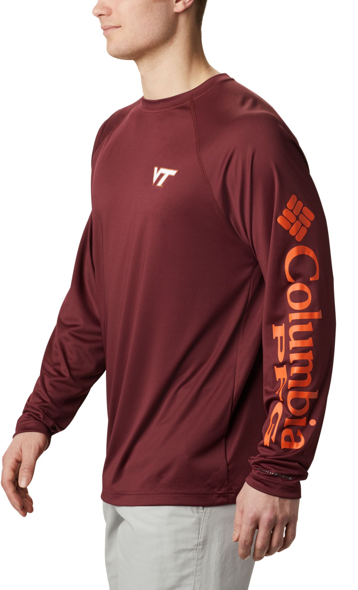 Columbia Men's Virginia Tech Hokies Maroon Terminal Tackle Long Sleeve T-Shirt product image