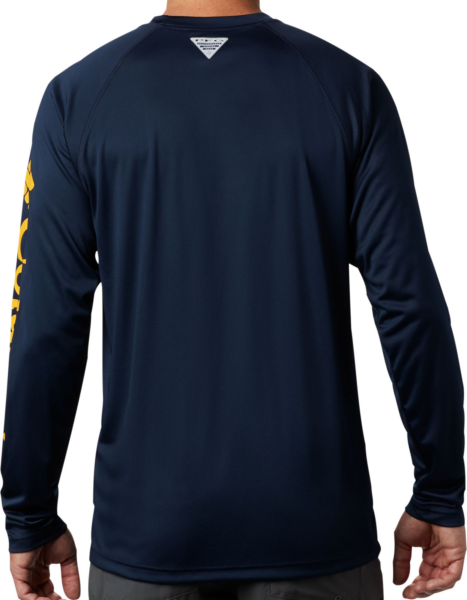 Columbia Men's West Virginia Mountaineers Blue Terminal Tackle Long Sleeve T-Shirt product image