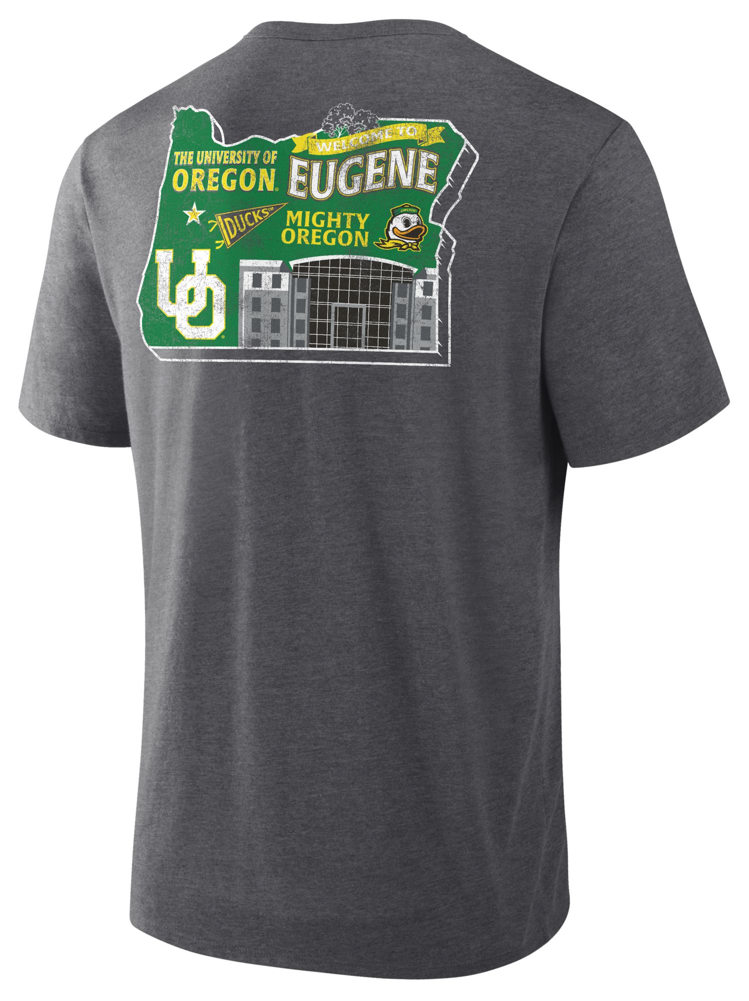 NCAA Men's Oregon Ducks Charcoal Heather Triblend State T-Shirt product image