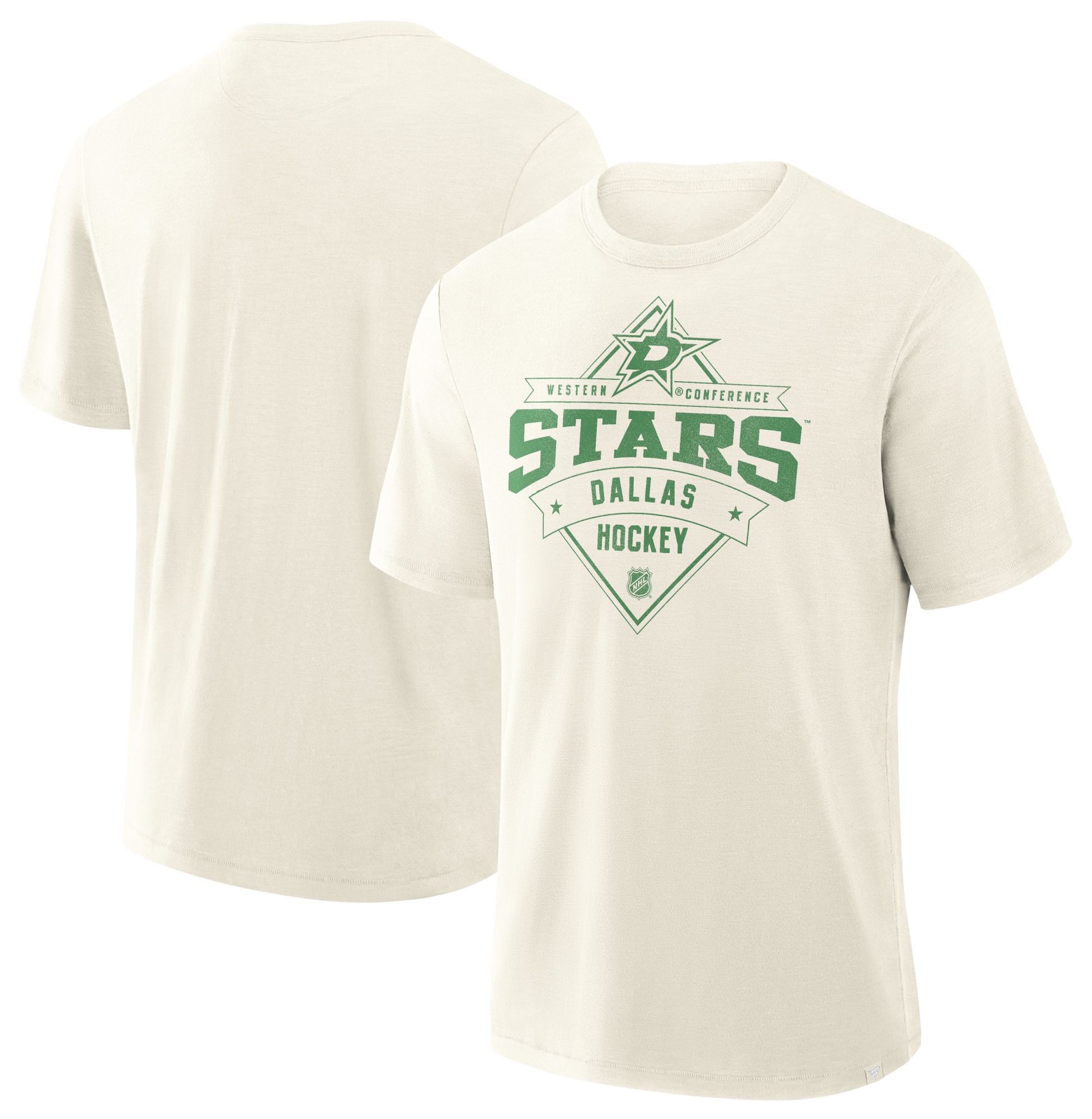 NHL Men's Dallas Stars Cream Slub Short Sleeve T-Shirt product image