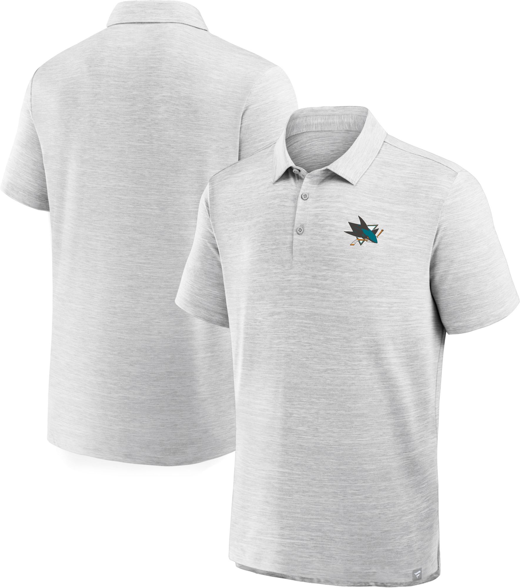 NHL Men's San Jose Sharks Grey Prime Logo Polo product image