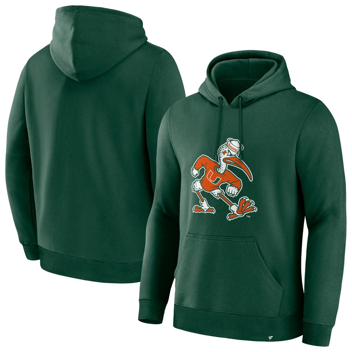 NCAA Men's Miami Hurricanes Dark Green Mascot Fleece Pullover Hoodie product image