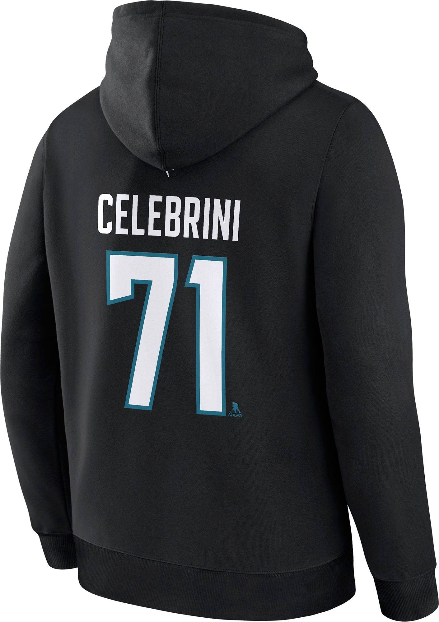 Fanatics Men's San Jose Sharks Black Macklin Celebrini #71 Pullover Hoodie product image