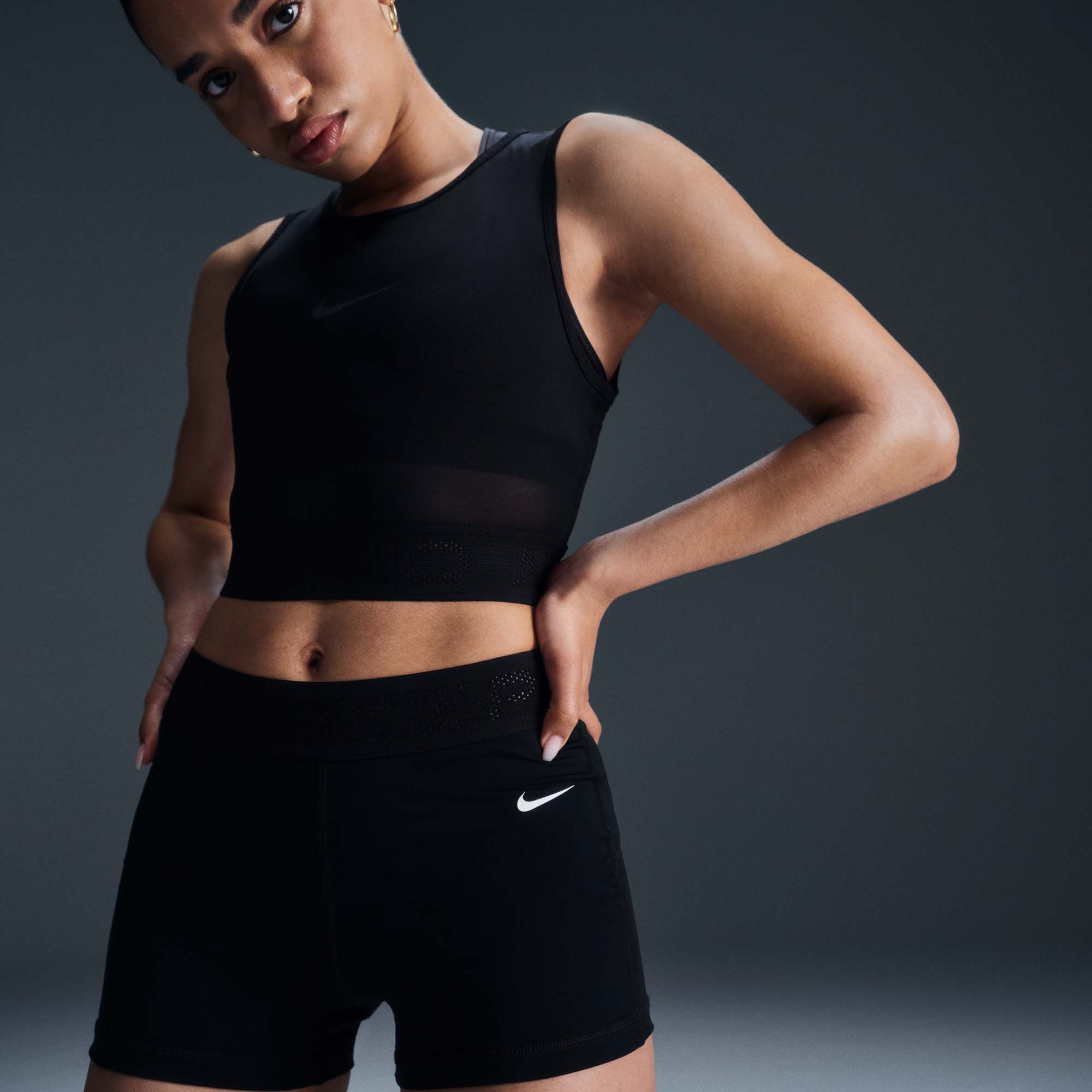 Nike Women's Pro Mid-Rise 3" Mesh-Paneled Shorts product image