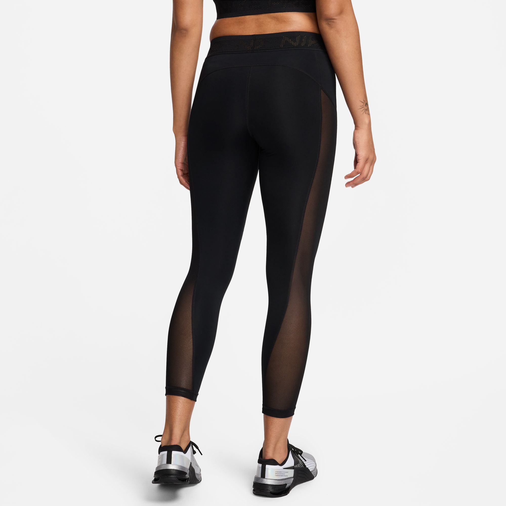 Nike Women's Pro Mid-Rise 7/8 Mesh-Paneled Leggings product image