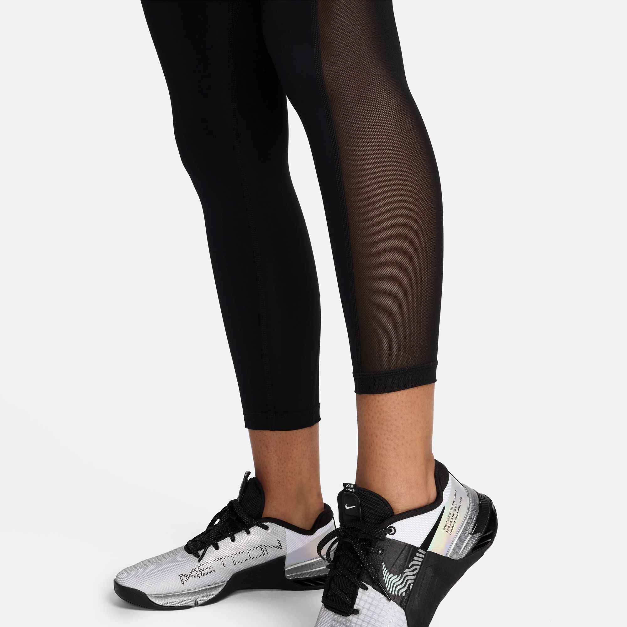 Nike Women's Pro Mid-Rise 7/8 Mesh-Paneled Leggings product image