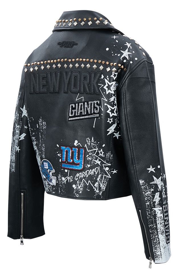 Pro Standard Women's New York Giants Black Sketchbook Full-Zip Leather Jacket product image