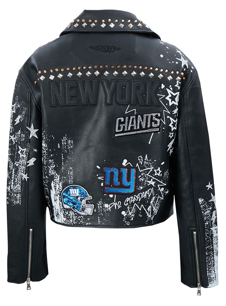 Pro Standard Women's New York Giants Black Sketchbook Full-Zip Leather Jacket product image
