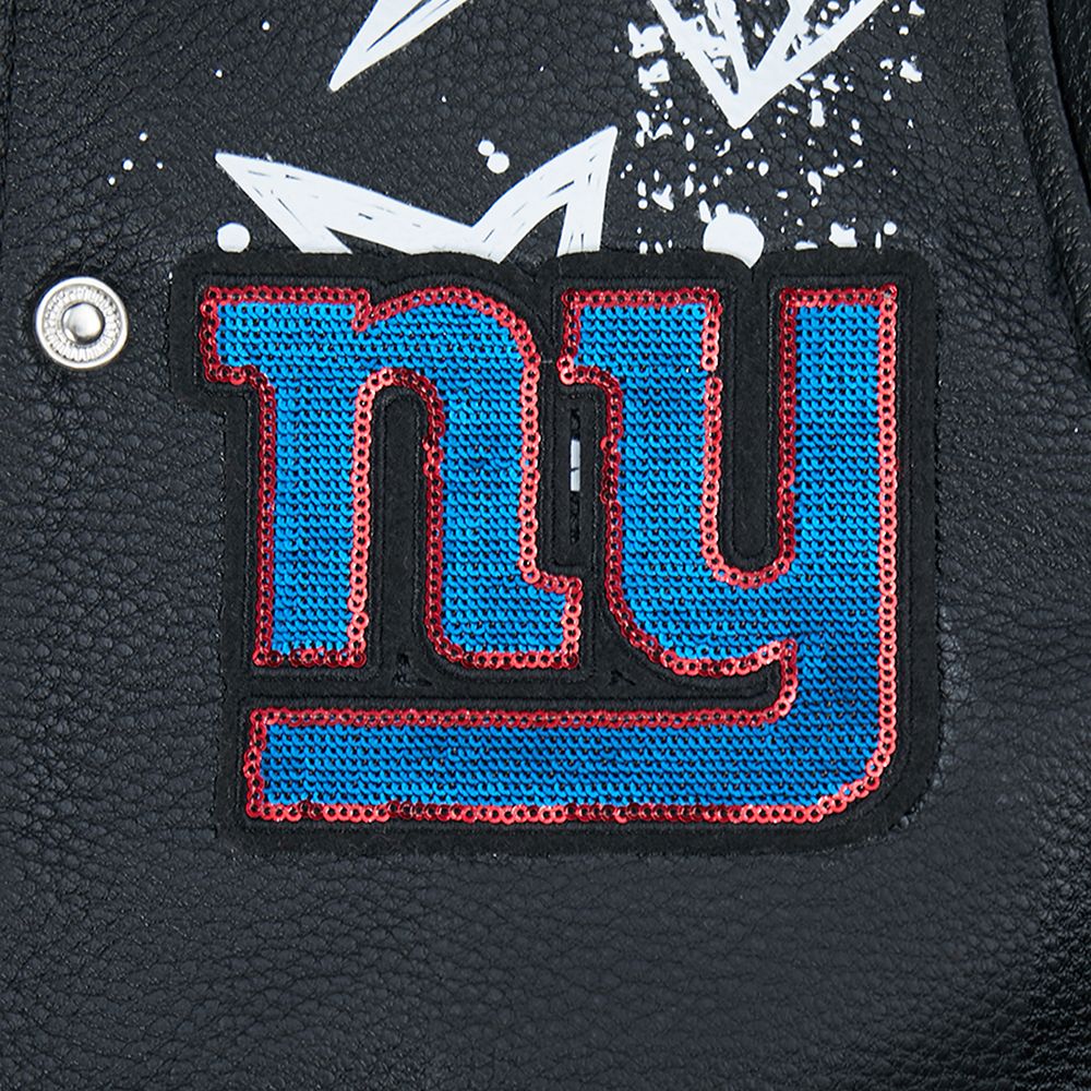 Pro Standard Women's New York Giants Black Sketchbook Full-Zip Leather Jacket product image