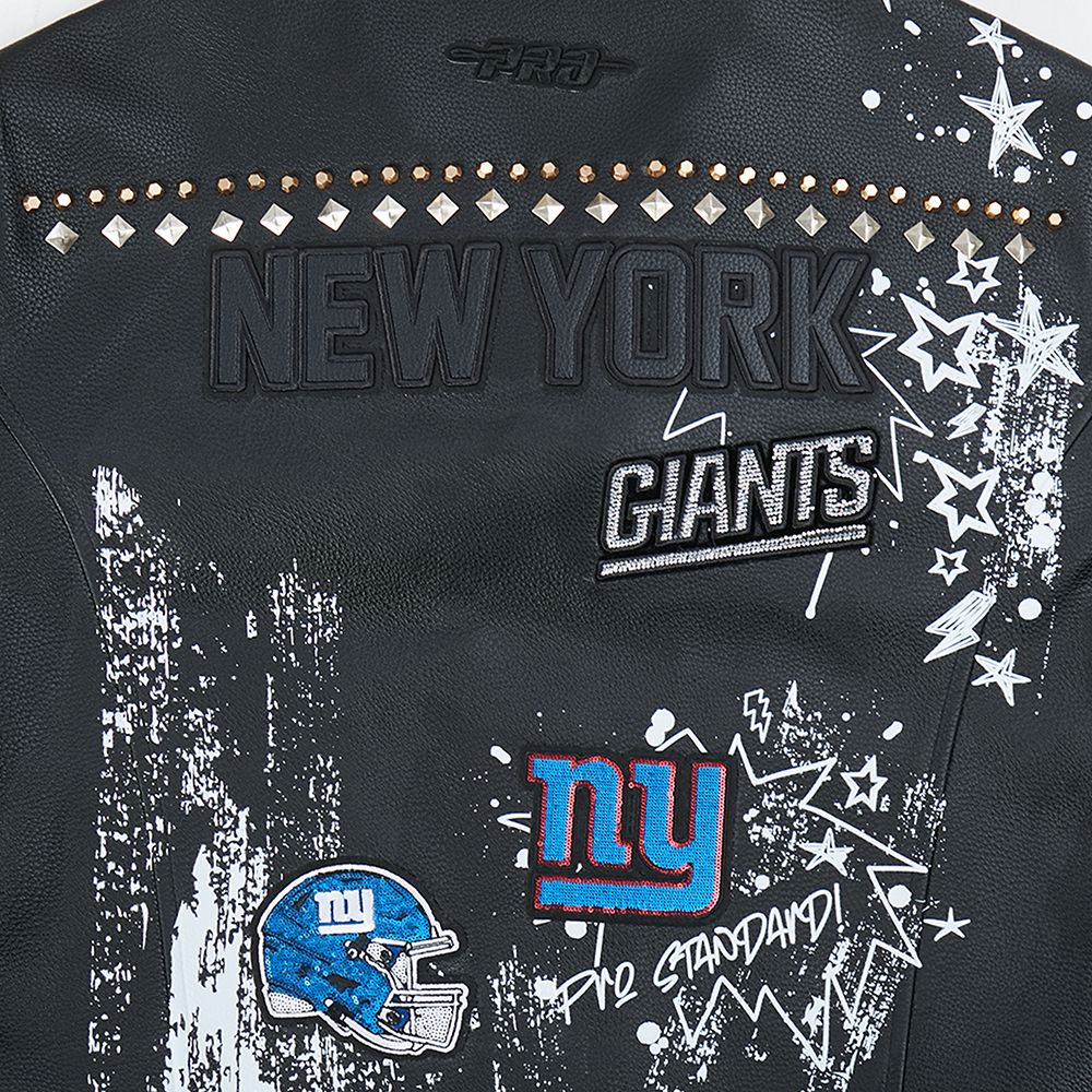 Pro Standard Women's New York Giants Black Sketchbook Full-Zip Leather Jacket product image