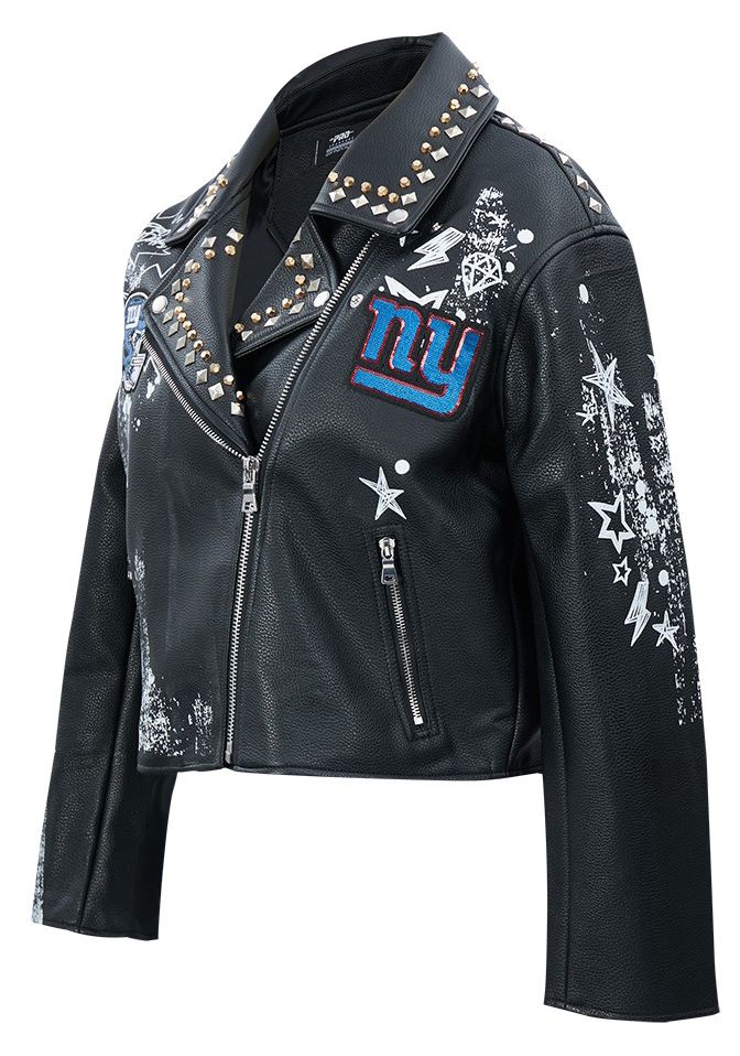 Pro Standard Women's New York Giants Black Sketchbook Full-Zip Leather Jacket product image