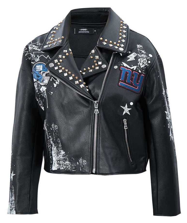 Pro Standard Women's New York Giants Black Sketchbook Full-Zip Leather Jacket product image