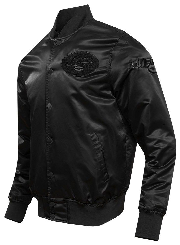 Pro Standard Men's New York Jets Black Triple Satin Full-Zip Jacket product image