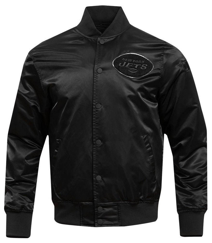 Pro Standard Men's New York Jets Black Triple Satin Full-Zip Jacket product image